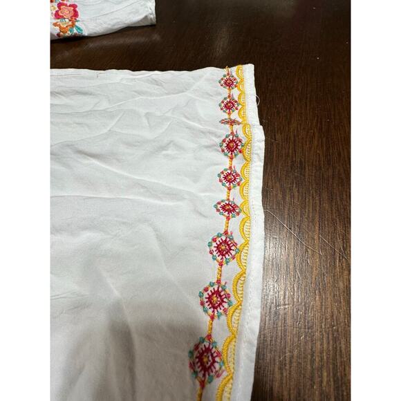 Savanna Jane Boho Festival Western Embroidered Top Women Large Colorful Peasant - Picture 9 of 9